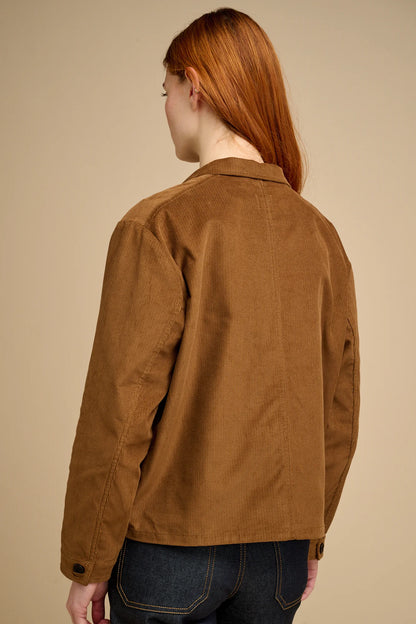 Elena Corduroy Overshirt – Tan