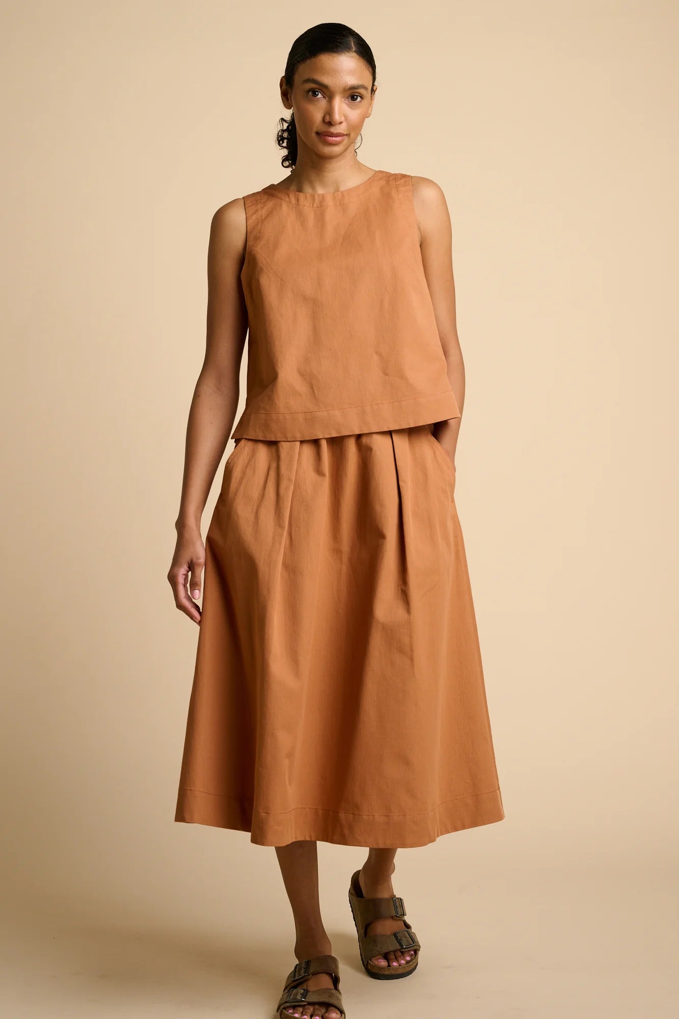 Lottie Full Cotton Hemp Skirt – Light Cinnamon