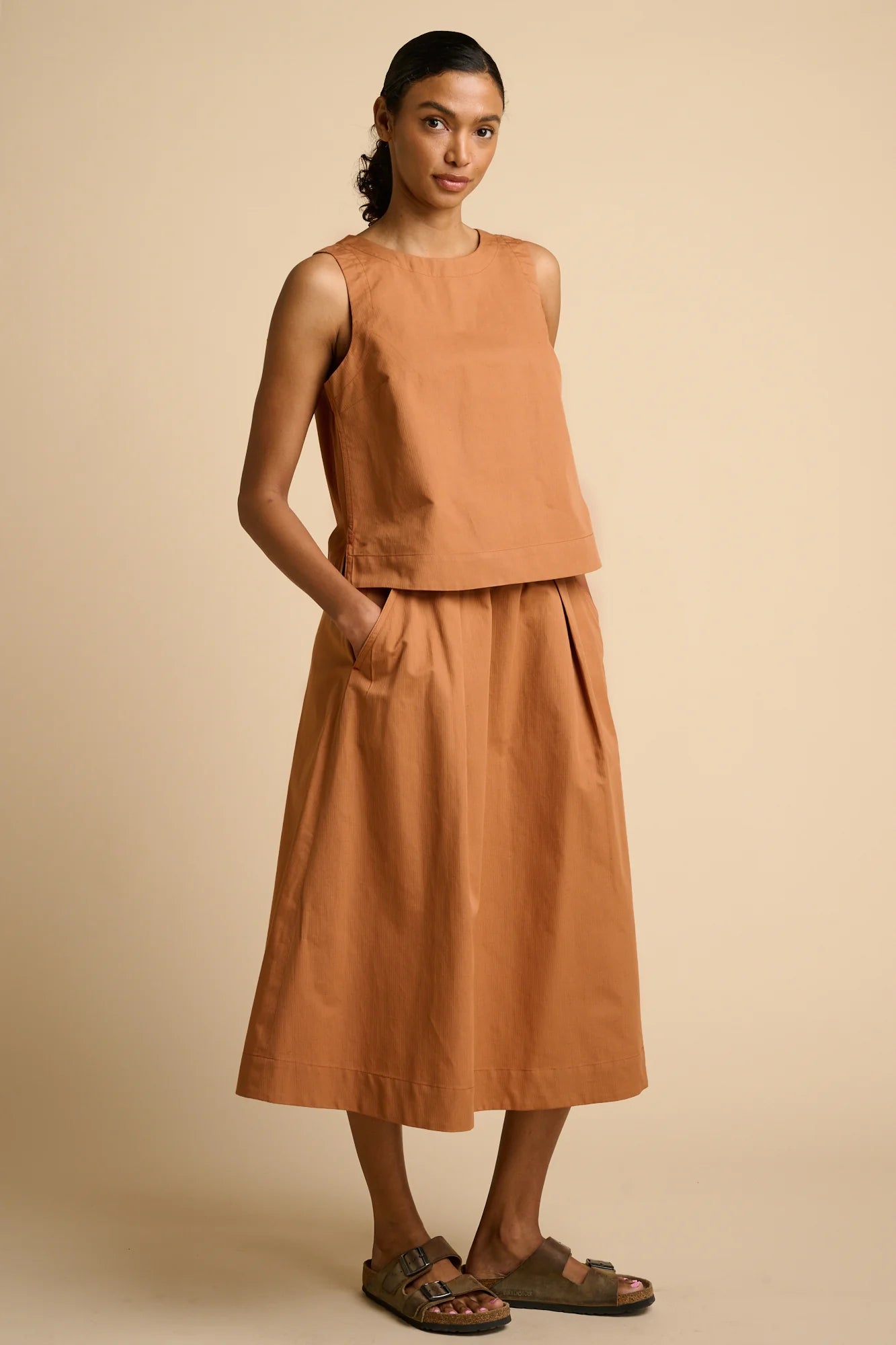 Lottie Full Cotton Hemp Skirt – Light Cinnamon