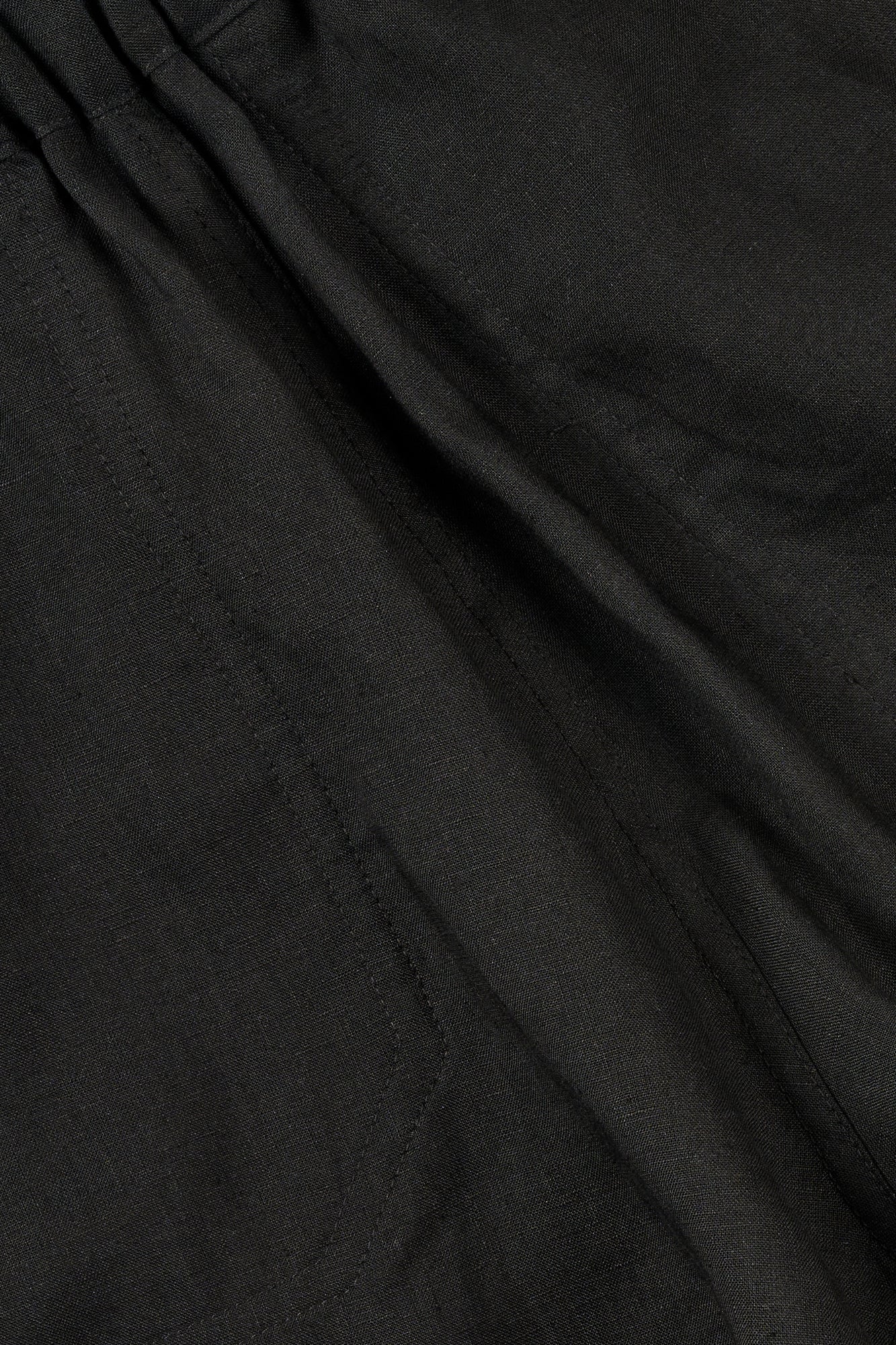 Patsy Pull Up Shorts - Black Linen